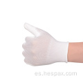 Hespax 13Gauge White Pu Palm Glove recubiertos electrónicos